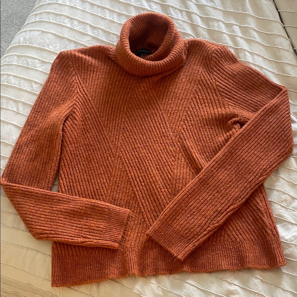 Love Ellie Burnt Orange Cowl Neck Sweater
